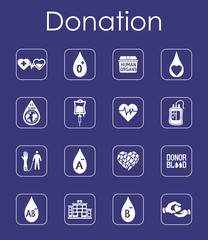 Set of donation simple icons