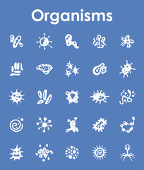 Set of organisms simple icons