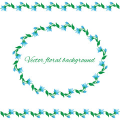 Cute colored floral borders and frame set collection