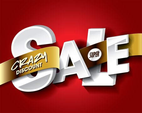 Sale concept with label banner. sale layout design. Vector illustration