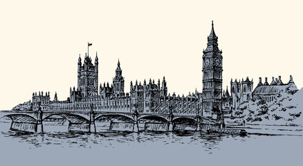 Obraz premium Big Ben. Vector drawing