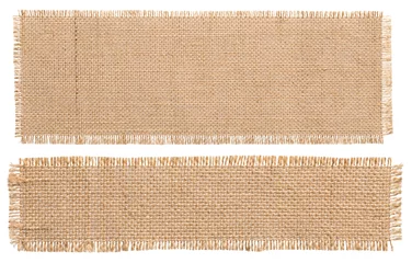 Photo sur Plexiglas Poussière Pièce de patch en tissu de toile de jute, toile de sac en toile de jute rustique