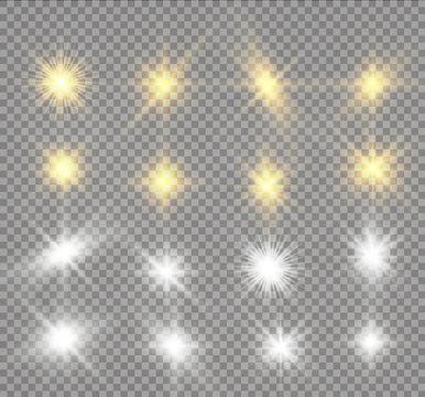 Glow light effect. Star burst with sparkles. sunlight.