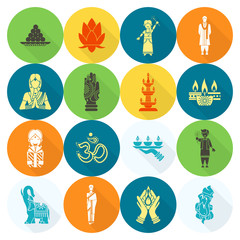 Diwali. Indian Festival Icons