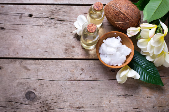 Spa set with coconuts.