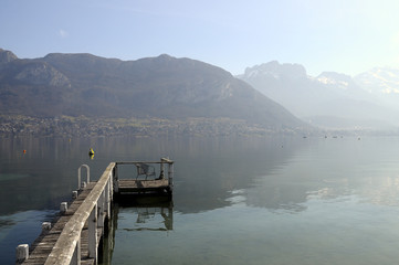 Lake of Annecy and Forclaz mountain, in france