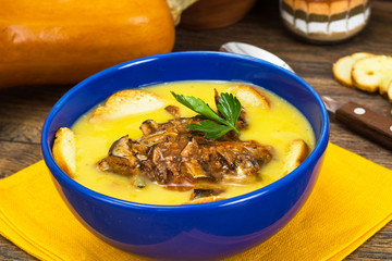 Pumpkin Cream Soup with Fish