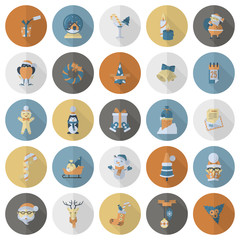 Fototapeta premium Christmas and Winter Icons Collection