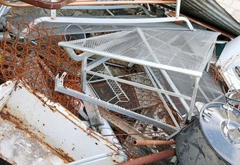 ferrous material deposit in a landfill