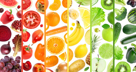 Fresh color fruits and vegetables © seralex