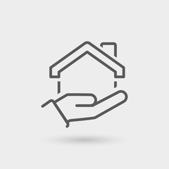 house insurance thin line icon