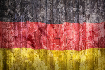 Grunge style of Germany flag on a brick wall