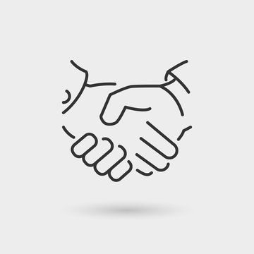 business handshake thin line icon