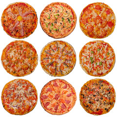 Fototapeta na wymiar Pizzas isolated on white background