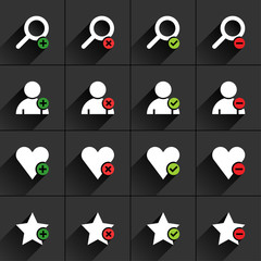 White additional sign flat icon