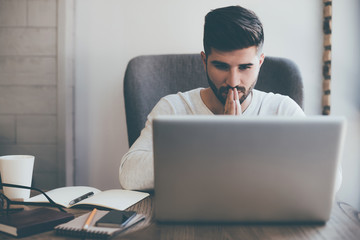 Praying for success.