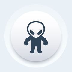 extraterrestrial icon, alien pictogram, vector illustration