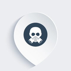 gas mask icon on mark, vector illustration