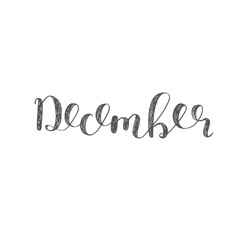 December. Brush lettering.