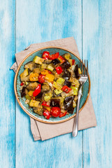 Vegetable ratatouille in a plate