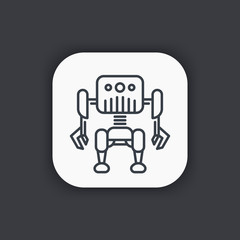 Robotics, robot linear icon