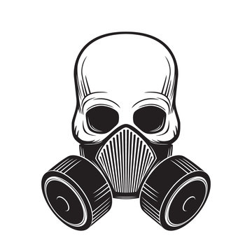 skull with gas mask