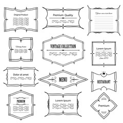 Vintage frame set isolated on white.