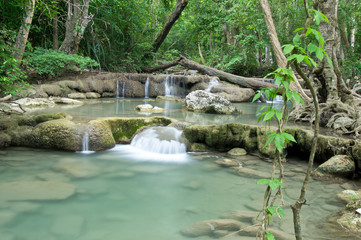 Erawan waterfall at Erawan national park, Kanchanaburi, Thailand