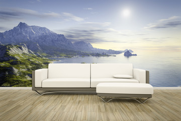photo wall mural sofa floor landscape © magann