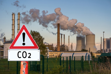 Achtung Co2 Schild