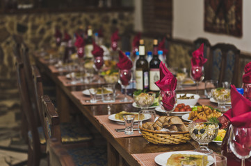 Festive table with dishes 6568.