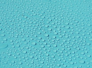 Blue water drops background