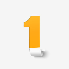 Number one isolated on white.