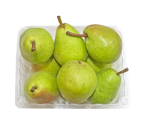 Basket of freshly picked Bartlett Pears