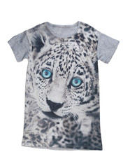 Grey T-shirt with print tiger.
