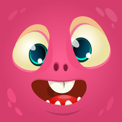 Cartoon monster face. Vector icon