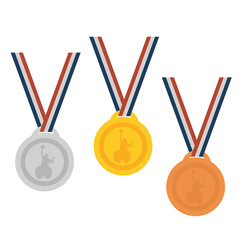 Gold ,Silver,Bronze medal set.Medals for peoples with disabled activity.