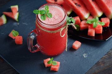 Delicious fresh watermelon smoothie.