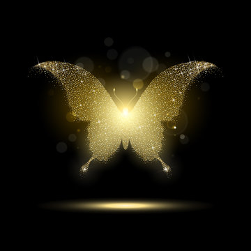 Shiny Golden Butterfly