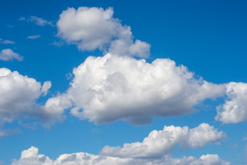 Naklejka na ściany i meble Blue sky with white cloud closeup