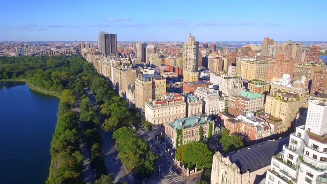 Aerial video footage of New York Manhattan Central Park