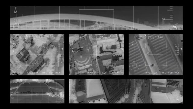 infrared - Helicopter observation multiscreen
