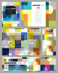 Set of templates for presentation, brochure, flyer or booklet. Abstract colorful business background, modern stylish vector texture