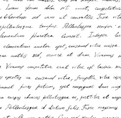 Naklejka premium Hand written letter - seamless text Lorem ipsum. Repeating pattern