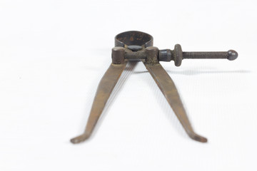 old vintage calipers on white Texture