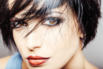 fashionable pretty woman with makeup