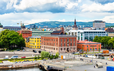 View of Oslo city centre - obrazy, fototapety, plakaty