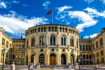 Fotobehang The Storting, Norwegian parliament in Oslo © Leonid Andronov