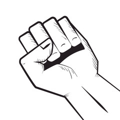 human hand closed fist. gesture signals. vector illustration