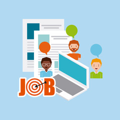 job opportunity online flat icons vector illustration design